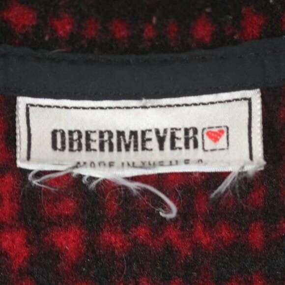 Obermeyer Kids Small Red & Black Plaid Fleece 1/4 Snap Pullover Jacket - Picture 6 of 6